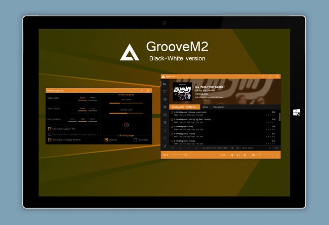 GrooveM2 AIO Black-White — контрастная обложка в системном стиле