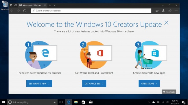 : Microsoft      Windows 10 Creators Update