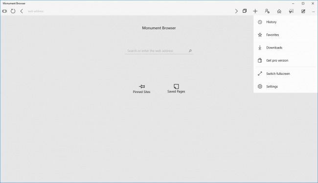 Monument Browser — легковесный браузер для смартфонов и планшетов с Windows 10