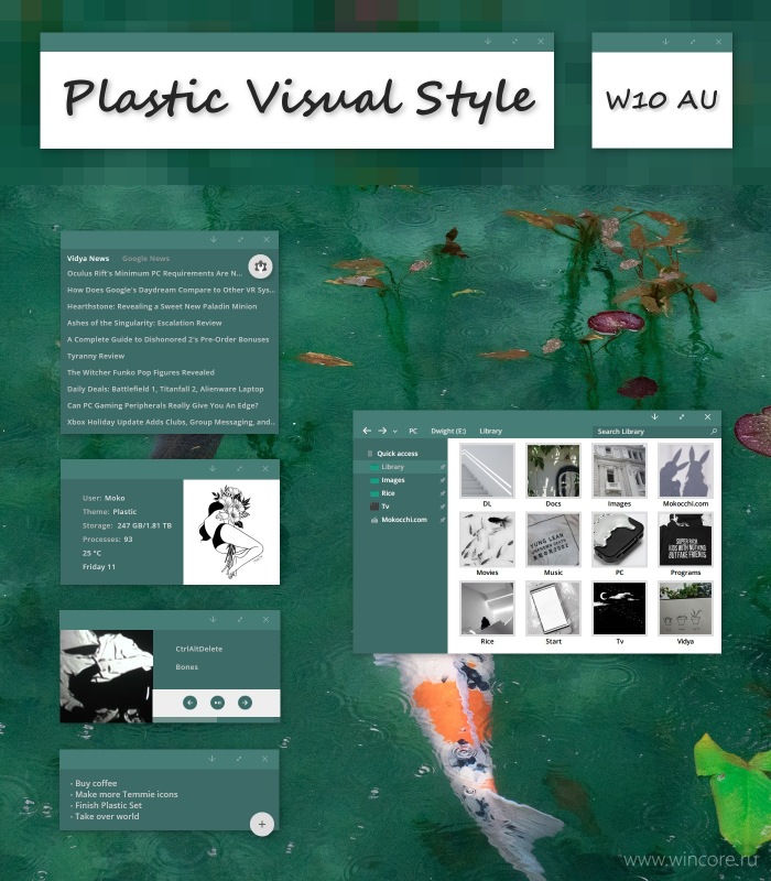 Plastic W10 — стильный набор для персонализации рабочего стола