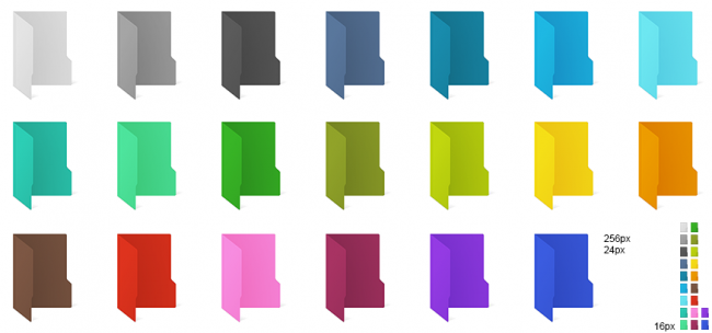 Сoloured folder — цветные иконки для папок Windows 10