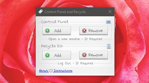 Control Panel and Recycle        