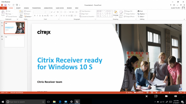 Пользователям Windows 10 S предложено приложение Citrix Receiver
