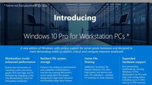 Для мощных рабочих станций готовится своя версия Windows 10