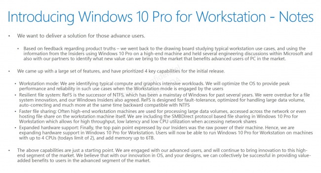 Для мощных рабочих станций готовится своя версия Windows 10