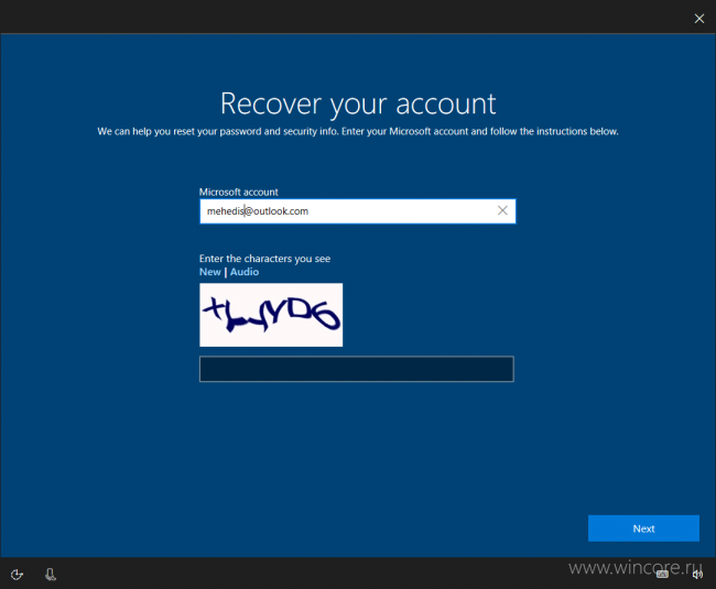 Восстановить пароль учётной записи Microsoft можно будет с экрана блокировки Windows 10