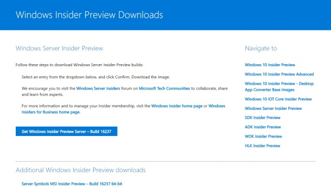 Выпущена первая сборка Windows Server Insider Preview