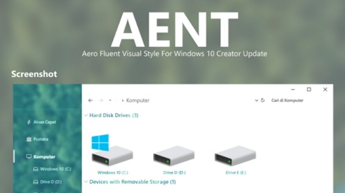AENT — лаконичная тема в стиле Fluent Design