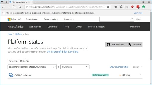 Microsoft Edge будет поддерживать OGG, Vorbis и Theory