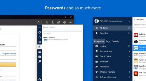  Microsoft Edge    1Password