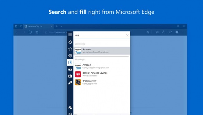  Microsoft Edge    1Password