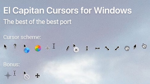 El Capitan Сursors — указатели мыши из мира mac OS