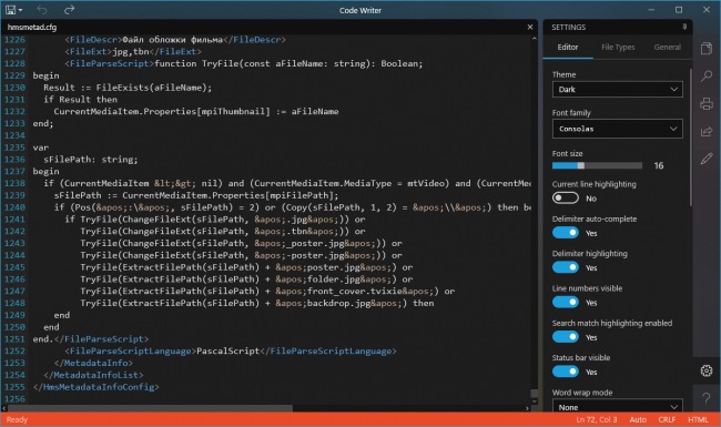 Code Writer     Windows 10