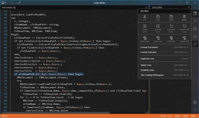 Code Writer     Windows 10