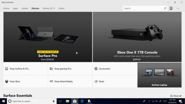 В Microsoft Store запускается раздел «Устройства»