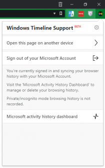 Windows Timeline Support     Chrome  Firefox