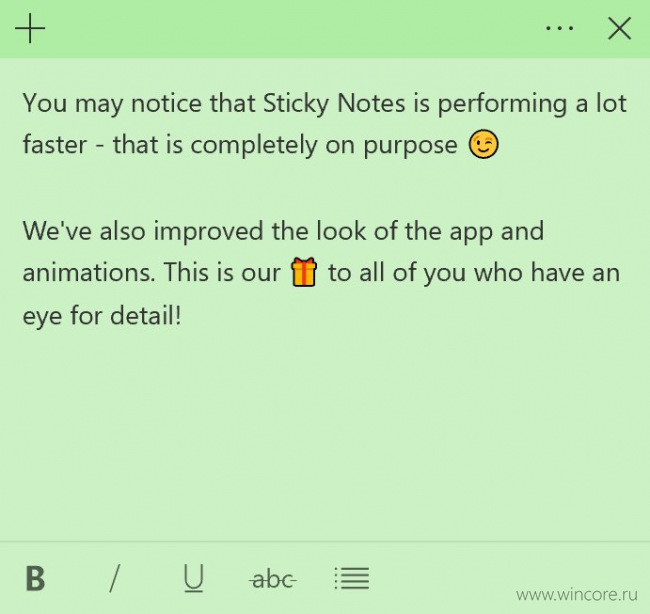 Sticky Notes получит инструменты для форматирования текста и мобильную версию