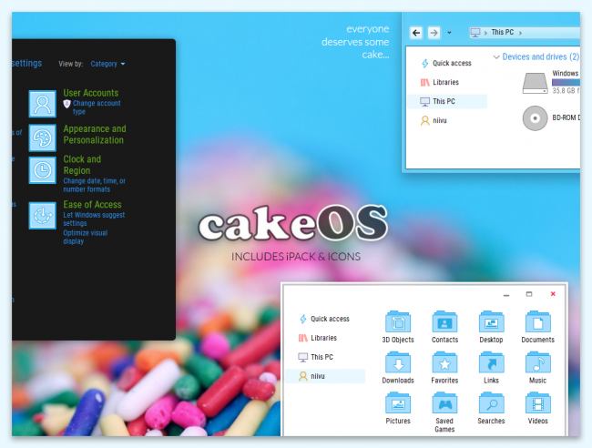 cakeOS Suite — привлекательный набор для оформления рабочего стола