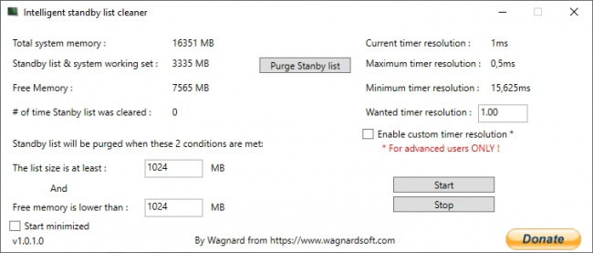 Intelligent standby list cleaner      