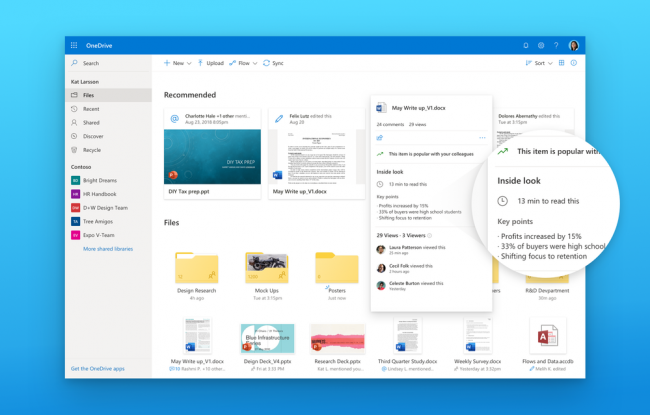 OneDrive получит Fluent Design, станет умнее и удобнее