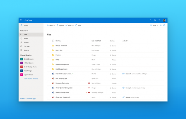 OneDrive  Fluent Design,    