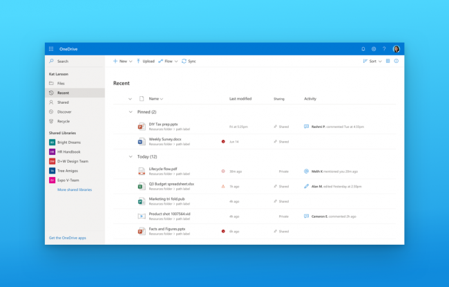 OneDrive  Fluent Design,    