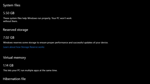 Windows 10 1903 будет резервировать место на диске для обновлений и временных файлов