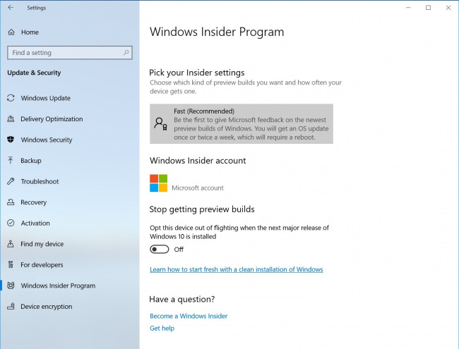 Windows Insider: улучшения для меню Пуск, Параметров и Консоли