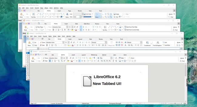 В LibreOffice запущен новый ленточный интерфейс