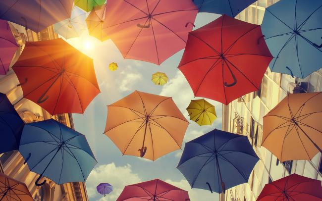 Umbrellas — укрываем рабочий стол зонтами