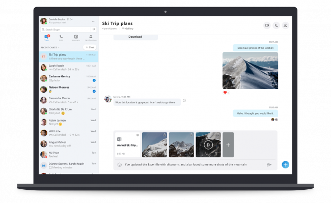 В Skype появился предпросмотр файлов