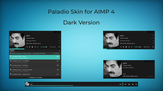 Paladio Dark — чистая тёмная обложка