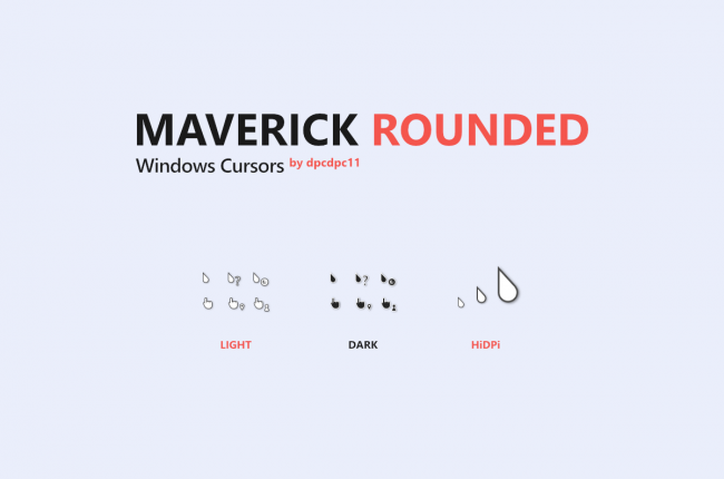 Maverick Rounded — обтекаемые курсоры для светлой и тёмной темы