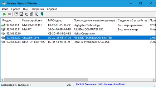Wireless Network Watcher � ������ �� �������� ������������ ����