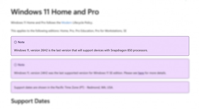 Windows 11 26H2 ������ ��������� ������� ��� Snapdragon 850